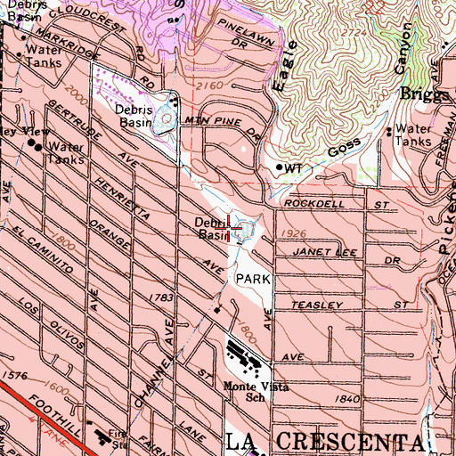 Topographic Map of Eagle Canyon, CA