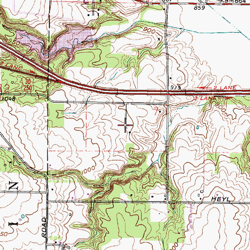 Topographic Map of Anderson Farm, OH