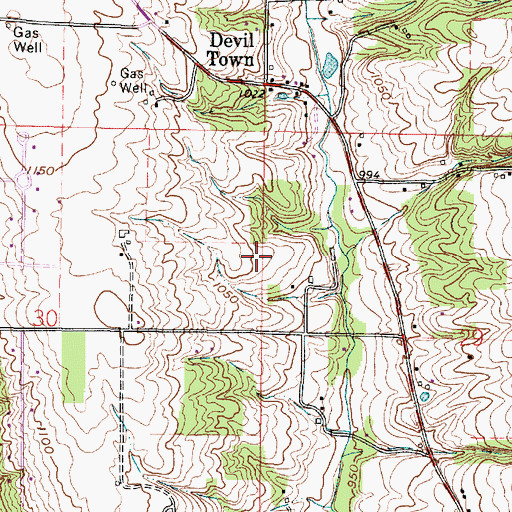 Topographic Map of Monitor Ranch, OH