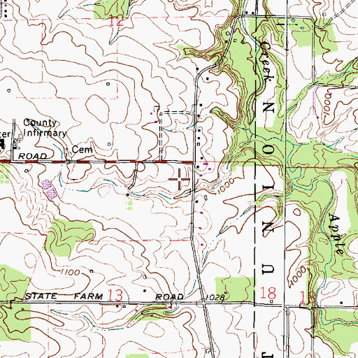 Topographic Map of Drew Ranch, OH
