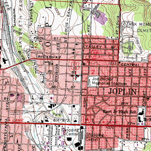 Topographic Map of Washington Education Center, MO