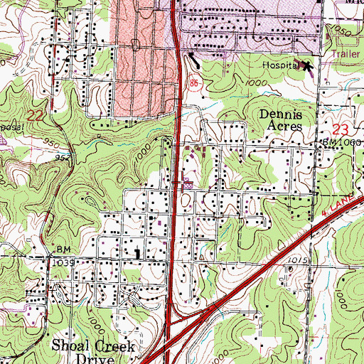 Topographic Map of Stapleton Elementary School, MO