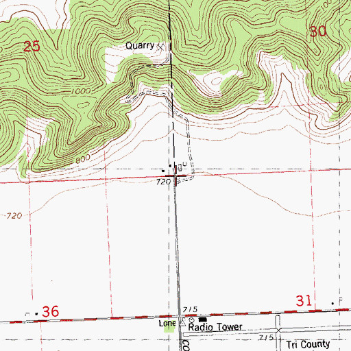 Topographic Map of Garrelts Farm, WI