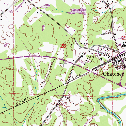 Topographic Map of Victory Baptist Church, AL