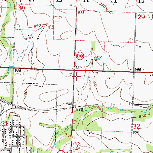 Topographic Map of Harry S Truman Elementary School, MO