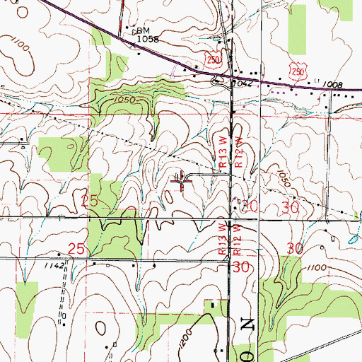 Topographic Map of Schnell Farms, OH