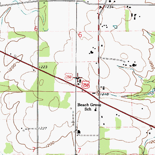 Topographic Map of G and G Farms, OH