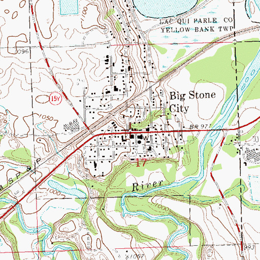 Topographic Map of Big Stone City Post Office, SD