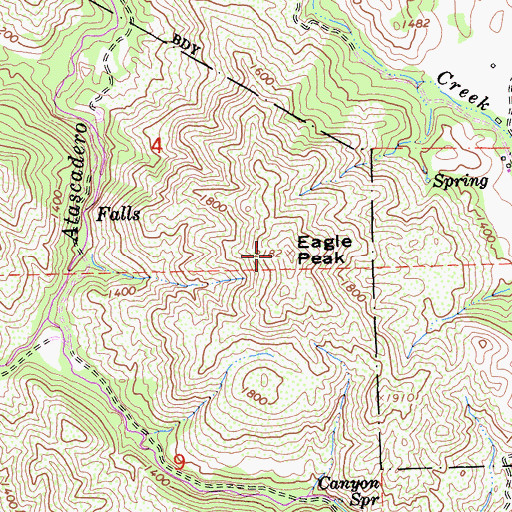 Topographic Map of Eagle Peak, CA