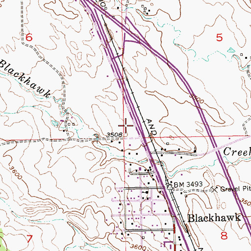 Topographic Map of Black Hawk Post Office, SD