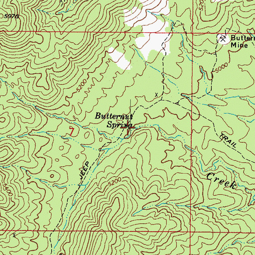 Topographic Map of Butternut Spring, AZ