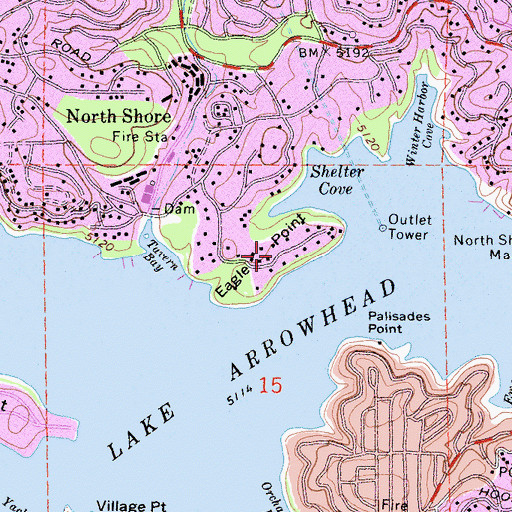 Topographic Map of Eagle Point, CA