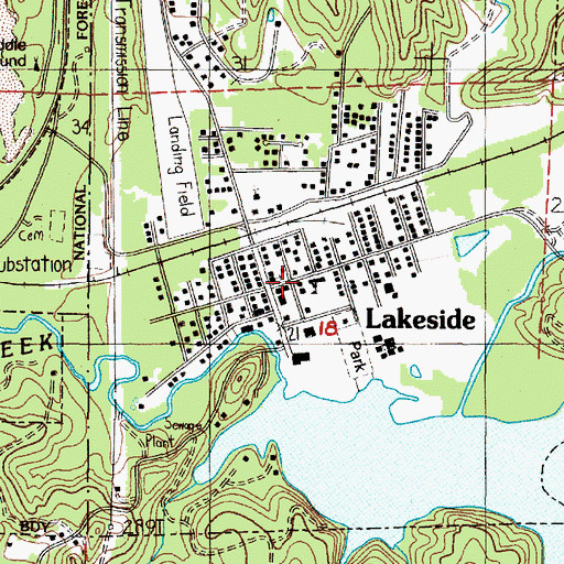Topographic Map of Tenmile Lakes Basin Partnership, OR
