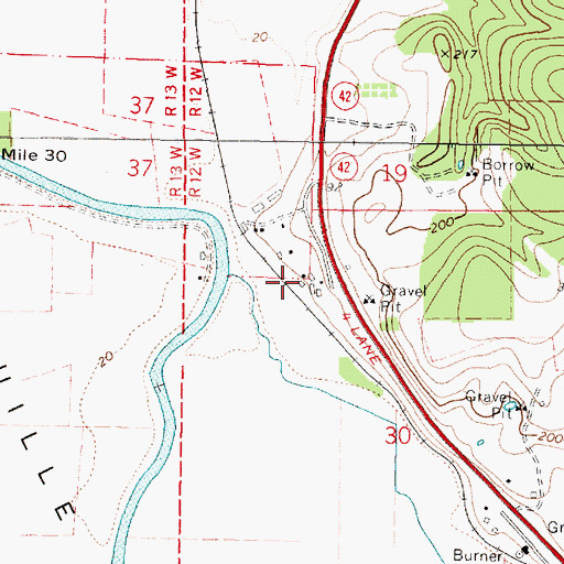 Topographic Map of Coquille Watershed Association, OR