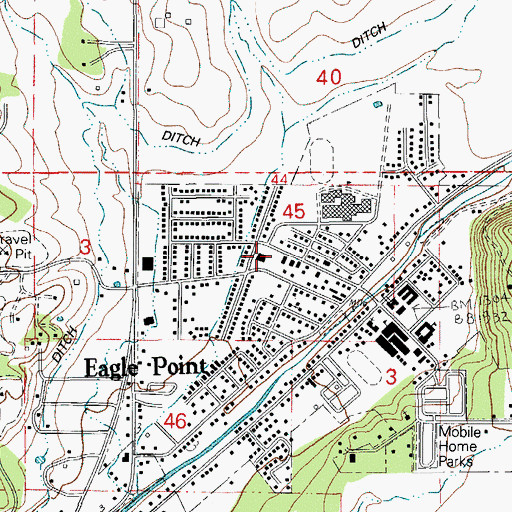 Topographic Map of Little Butte Creek Watershed Council, OR