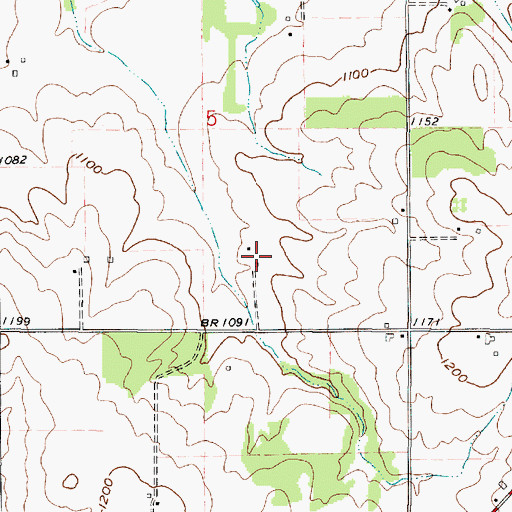 Topographic Map of Valley Creek Farm, OH