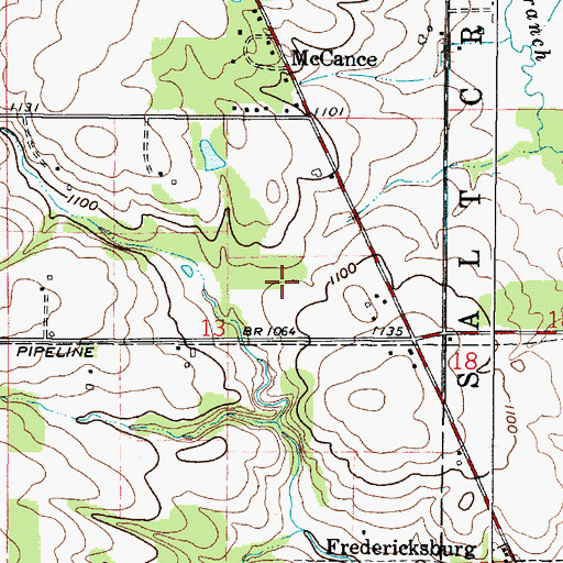 Topographic Map of Bottom Run Farms, OH