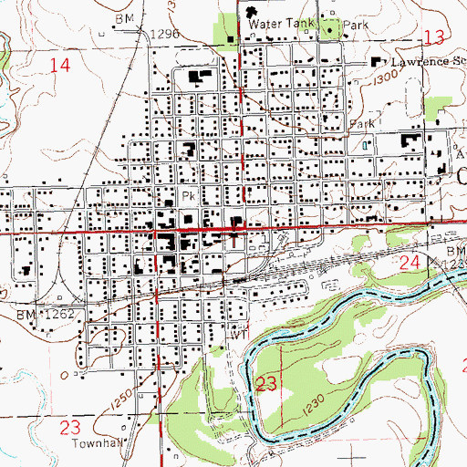 Topographic Map of Canton Post Office, SD