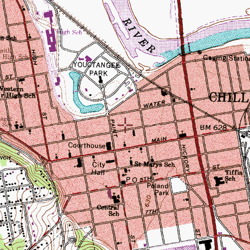 Topographic Map of Majestic Theatre, OH