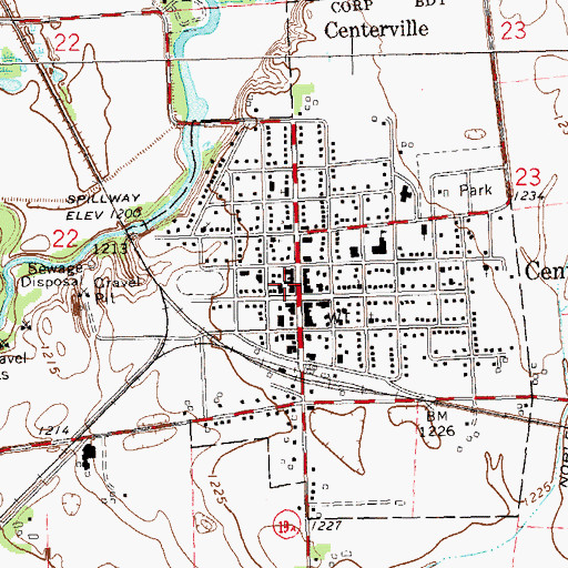Topographic Map of Centerville Post Office, SD