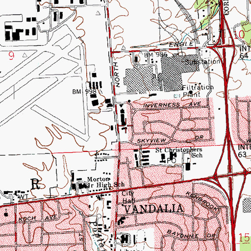 Topographic Map of Airline Theatre (historical), OH