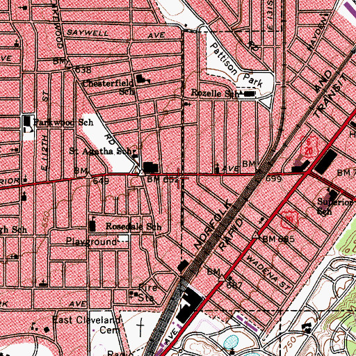 Topographic Map of Ambassador Theatre (historical), OH