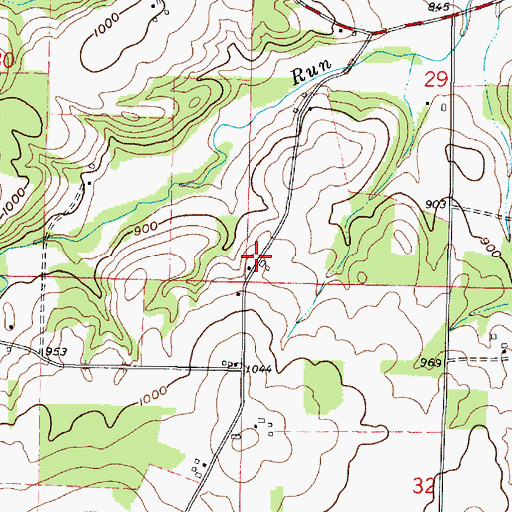 Topographic Map of Dalroy Farms, OH