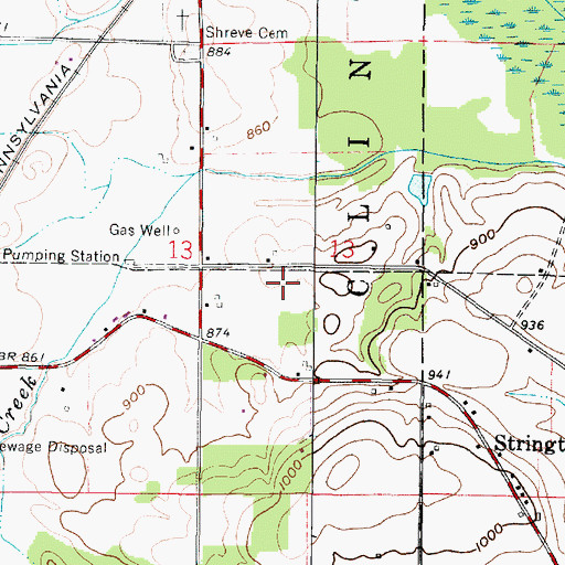 Topographic Map of Grosjean Farms, OH