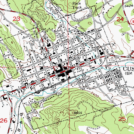 Topographic Map of Custer Post Office, SD