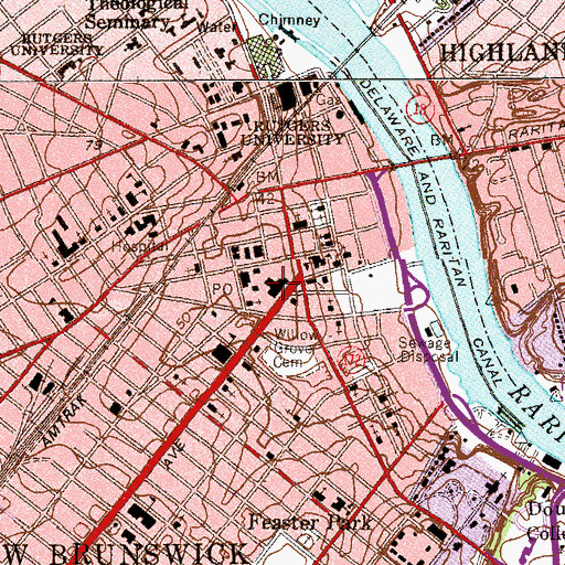 Topographic Map of State Theatre, NJ