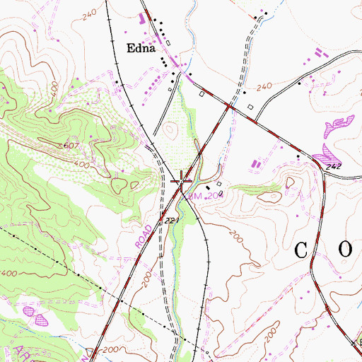 Topographic Map of East Corral de Piedra Creek, CA