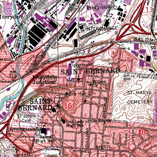 Topographic Map of Andalus Theatre (historical), OH