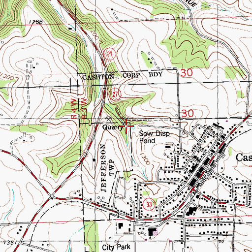 Topographic Map of Cashton Wastewater Treatment Plant, WI