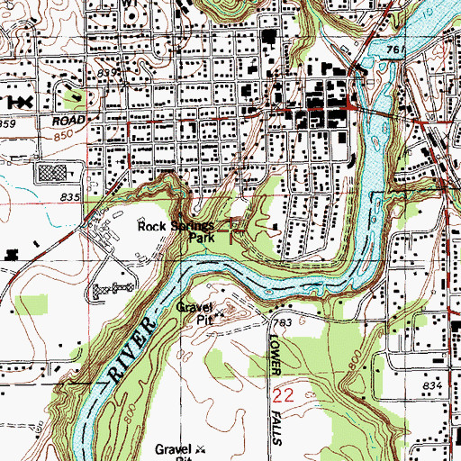 Topographic Map of Black River Falls Wastewater Treatment Plant, WI