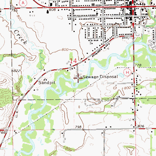 Topographic Map of Mondovi Wastewater Treatment Plant, WI