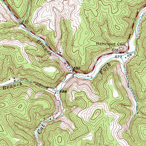 Topographic Map of Hicksville Post Office (historical), KY