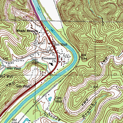 Topographic Map of Meadd School (historical), KY