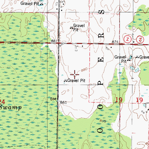 Topographic Map of Kapinos Pit, WI