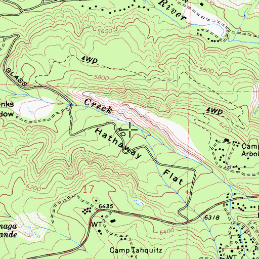 Topographic Map of East Fork Barton Creek, CA