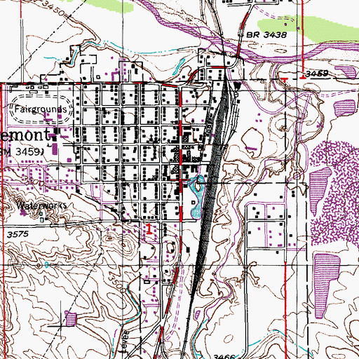 Topographic Map of Edgemont Post Office, SD