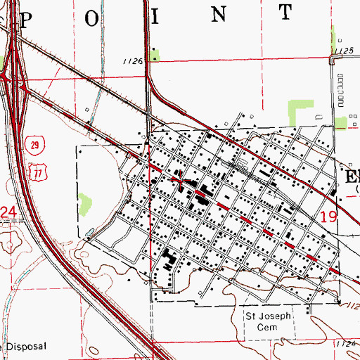 Topographic Map of Elk Point Post Office, SD