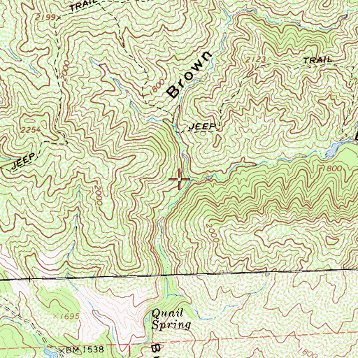 Topographic Map of East Fork Brown Canyon, CA
