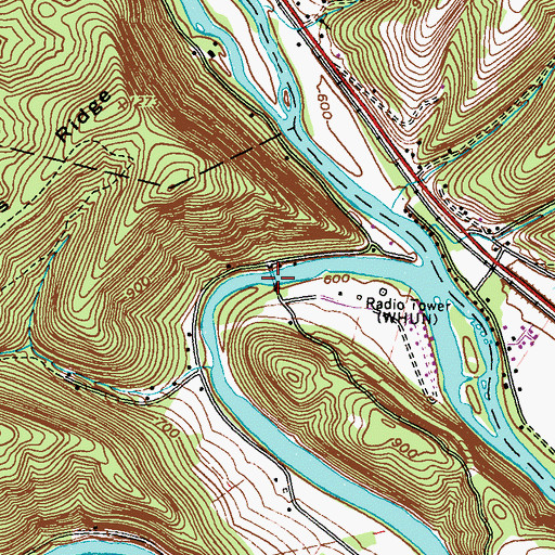 Topographic Map of Corbin Bridge, PA
