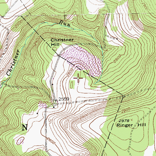 Topographic Map of Eichorn Quarry, PA
