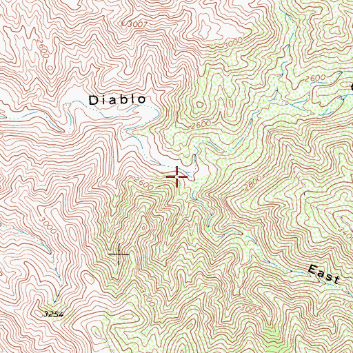Topographic Map of East Fork Diablo Canyon, CA