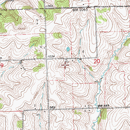 Topographic Map of Godfrey Farm, WI