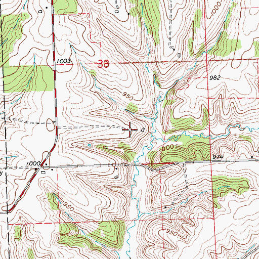 Topographic Map of Rear Farm, WI