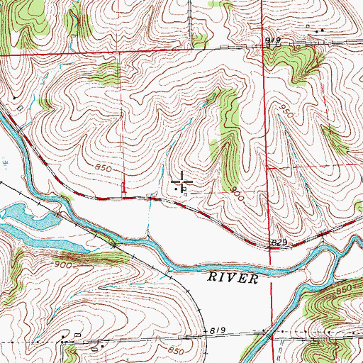 Topographic Map of Mosley Farms, WI