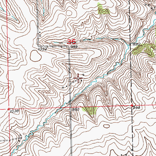 Topographic Map of High Point Pork Farms, WI