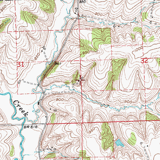 Topographic Map of Otter Creek Farms, WI